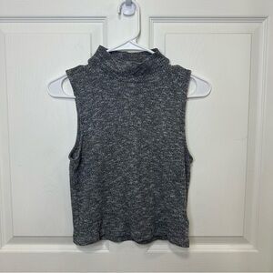 Cozy Grey Sleeveless Turtleneck Tank Top